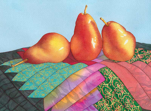 painting of 3 pears