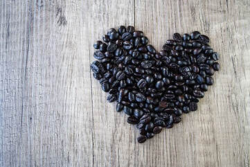 Heart made of black beans